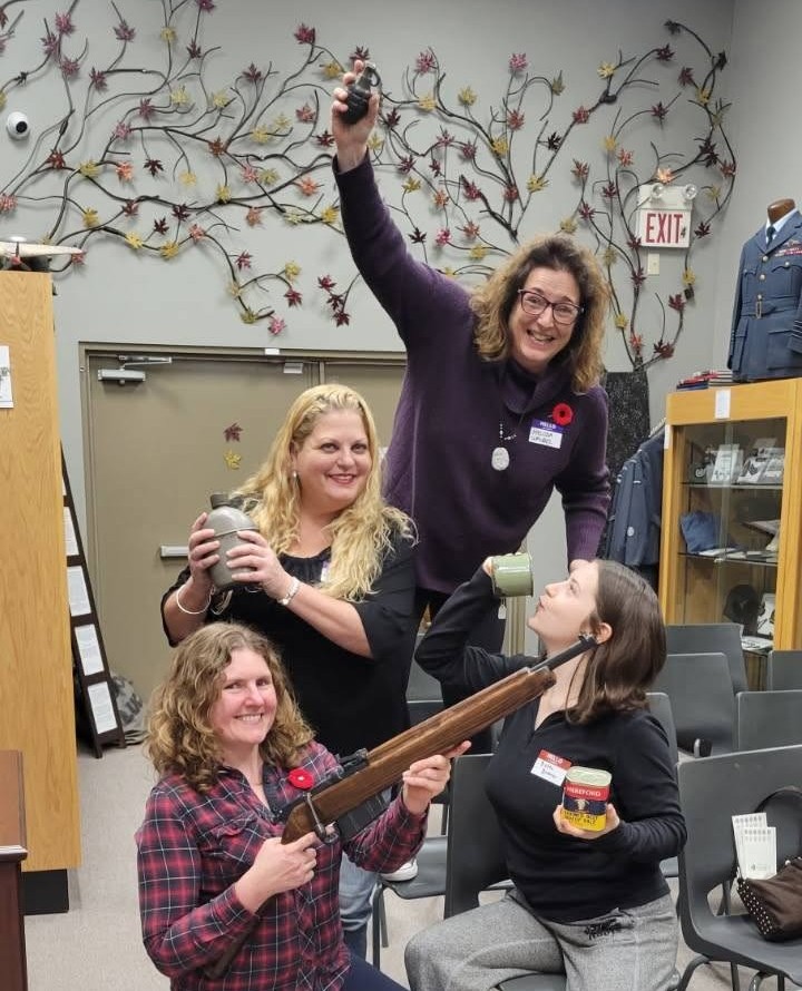 Members of the Wrobel Massage Therapy team mingling at a BIA mix and mingle event hosted at the Kingsville Legion and Kingsville Military Museum.